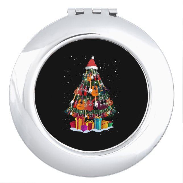 Guitar Christmas Tree Funny  Compact Mirror (Front)