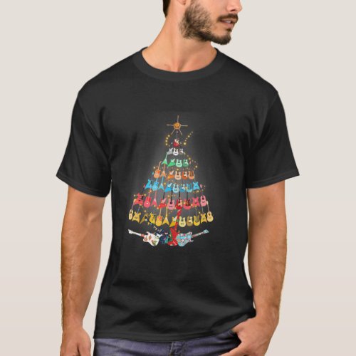 Guitar Christmas Tree Funny Guitarist Music Lovers T_Shirt