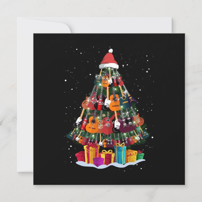 Guitar Christmas Tree Funny  Invitation (Front)