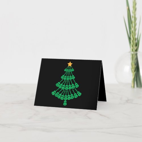 Guitar Christmas Tree Funny Music Lover Holidays T Thank You Card