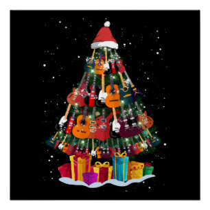 Guitar Christmas Tree Funny  Poster