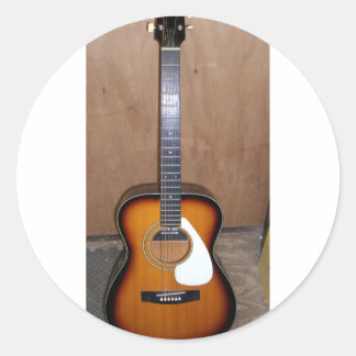 guitar classic round sticker