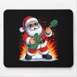 Guitar Clic Santa Playing Drums Funny Christmas Xm Mouse Pad