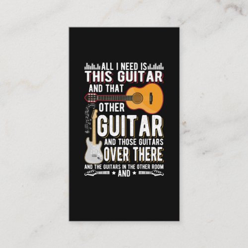 Guitar Collector Guitarist Funny Music Lover Business Card