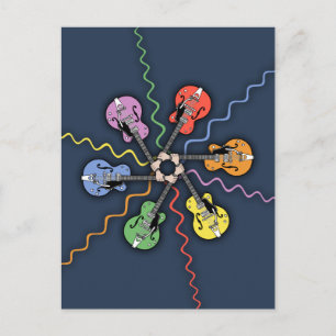 Guitar Color Wheel Postcard