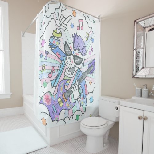 Guitar Colored Pencil IT8 Color Shower Curtain