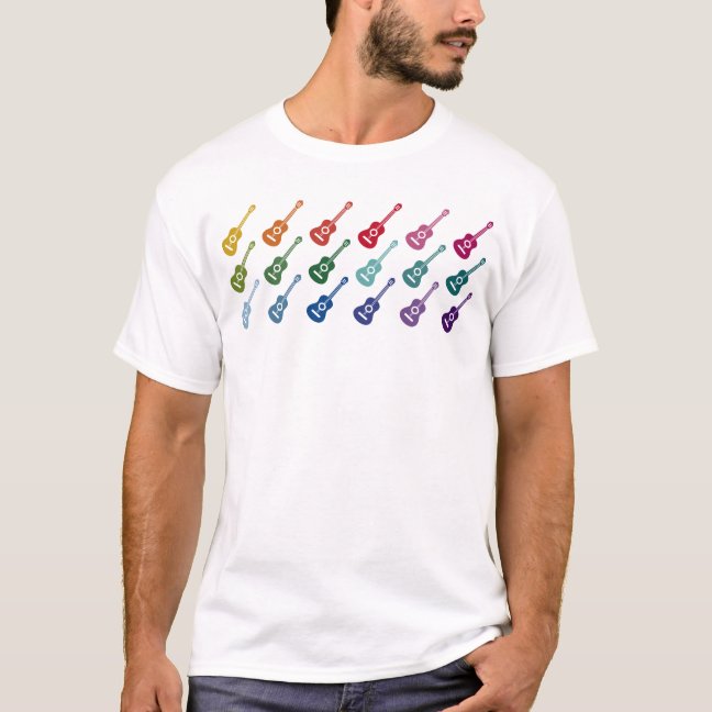 Guitar Colorful Fun Array Acoustic Music T-Shirt