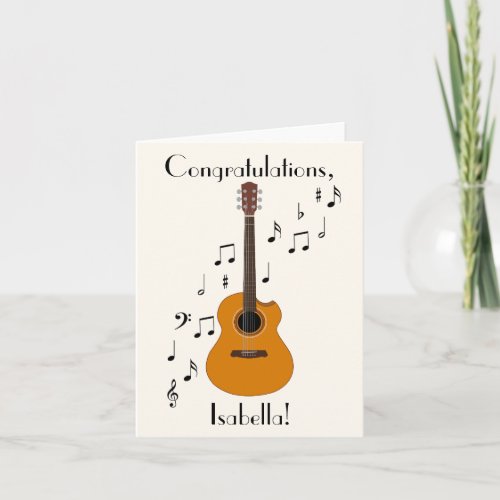 Guitar Congratulations Folded Greeting Card