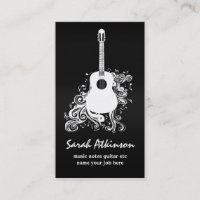 guitar cool black awesome business card