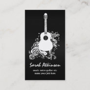 Guitar Cool Black Awesome Business Card at Zazzle