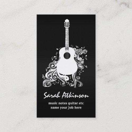guitar cool black awesome business card
