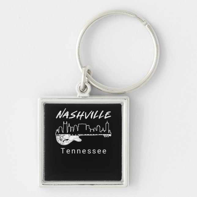Guitar Country Music Souvenir Gift Nashville Keychain (Front)