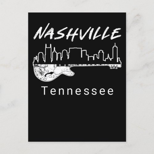 Guitar Country Music Souvenir Gift Nashville Postcard