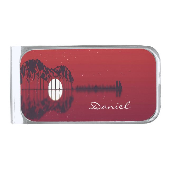 Guitar Cove Personal Silver Finish Money Clip (Front)