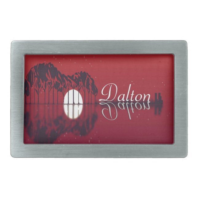 Guitar Cove Reflection Name  Belt Buckle (Front)