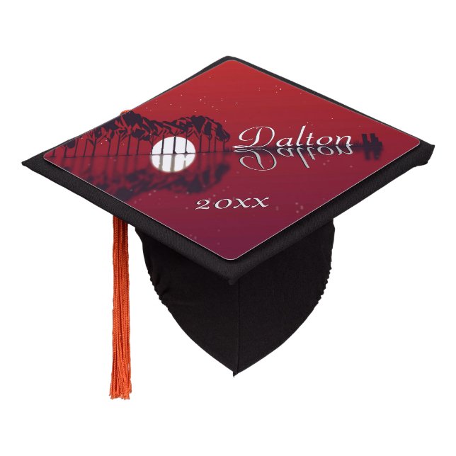 Guitar Cove Reflection Name  Graduation Cap Topper (Angled)
