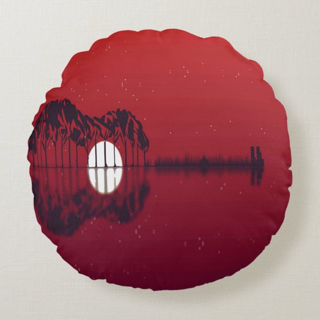 Guitar Cove  Round Pillow (Front)
