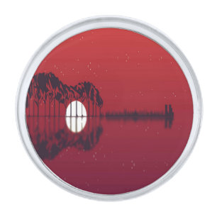 Guitar Cove Silver Finish Lapel Pin