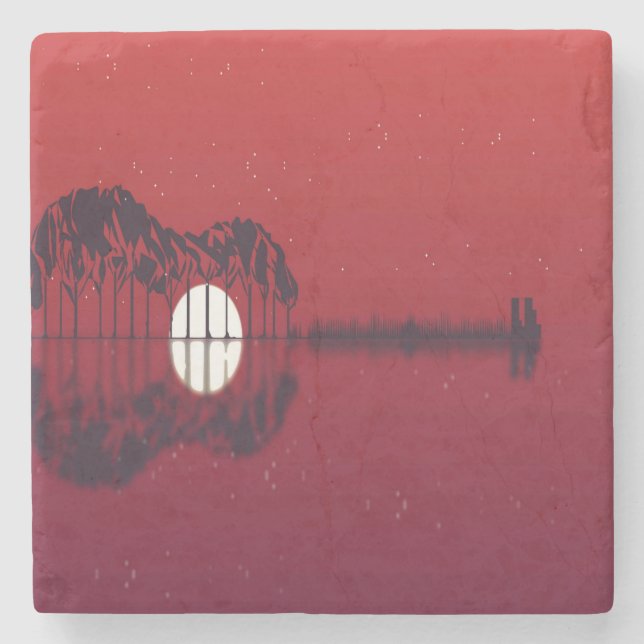 Guitar Cove  Stone Coaster (Front)