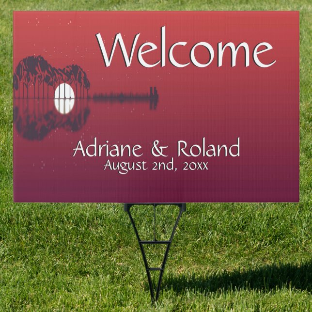 Guitar Cove Wedding Welcome Sign (Insitu)