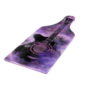 Guitar Cutting Board Music Purple