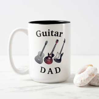 "GUITAR DAD" Acoustical & Electric Father's Day Two-Tone Coffee Mug