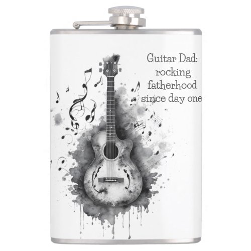 Guitar Dad personalized flask Fathers Day  Flask
