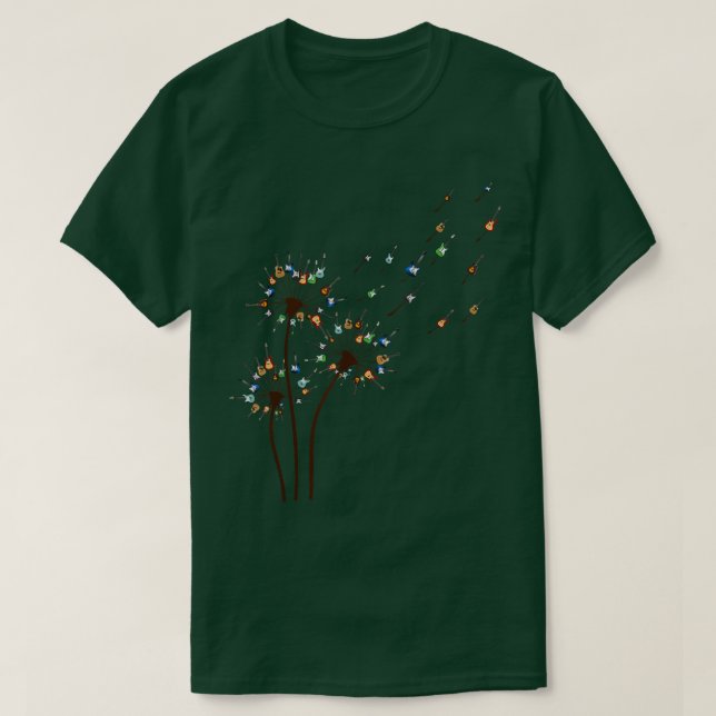 Guitar Dandelion Loves Music Guitarist Dandelion  T-Shirt (Design Front)