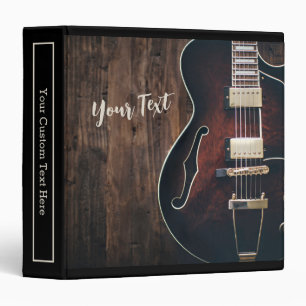 Guitar Dark Wood Music 3 Ring Binder