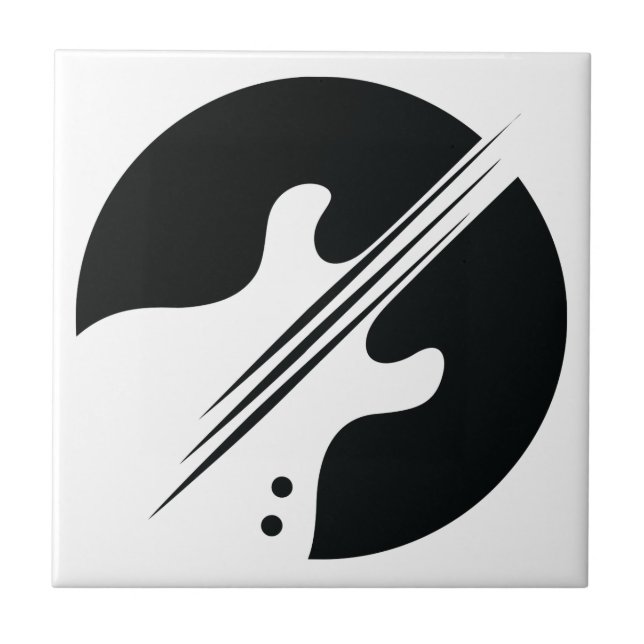 Guitar Design Ceramic Tile (Front)