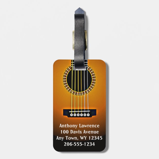 Guitar Design Luggage Tags (Back Vertical)