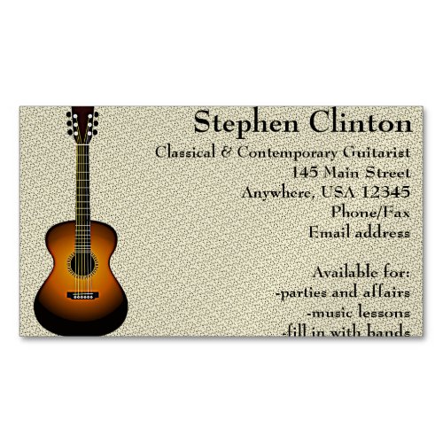 Guitar Design Magnetic Business Card