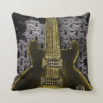 Guitar Design On Pillow by FXtions at Zazzle