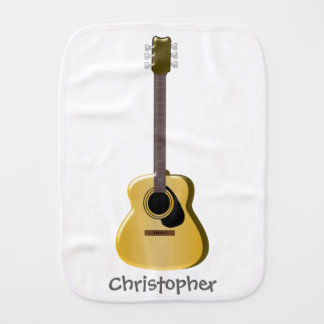 Guitar Design Personalised Baby Burp Cloth