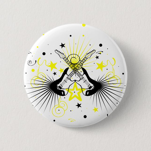 Guitar Design Pinback Button (Front)