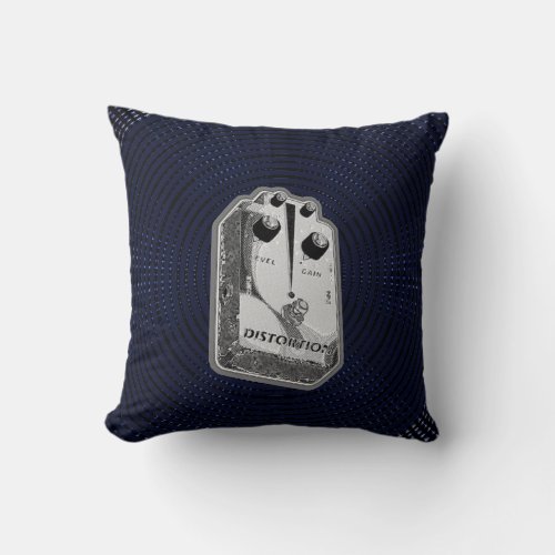 Guitar Distortion Pedal Throw Pillow