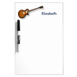 Guitar Drawing with Navy Custom Name Dry-Erase Board