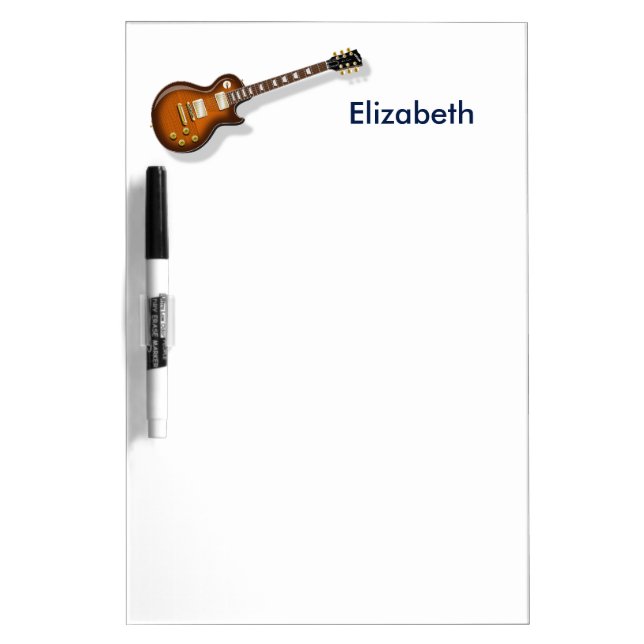 Guitar Drawing with Navy Custom Name Dry-Erase Board (Front)