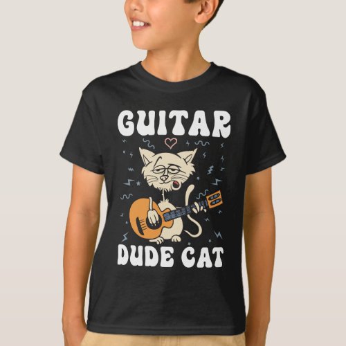 GUITAR DUDE CAT MUSICIAN FUNNY T_SHIRT