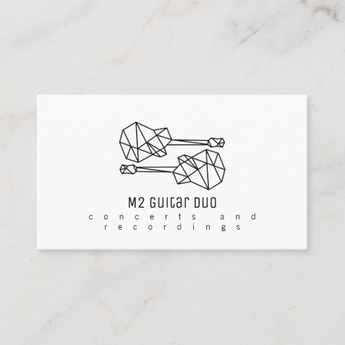 guitar duo white business card with two guitars