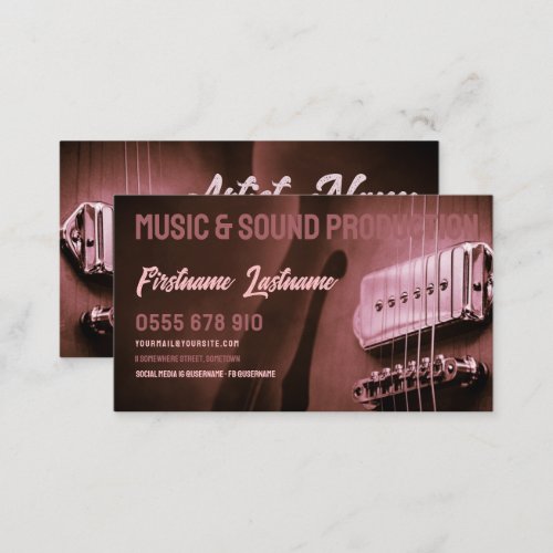 Guitar Electric Country Rock Music Business card