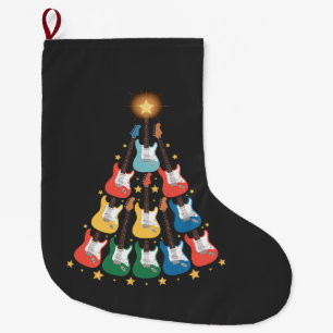 Guitar Electric Music Instruments Christmas Tree  Large Christmas Stocking