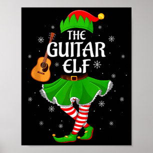 Guitar Elf Christmas Family Girls Women Elf Squad Poster