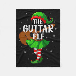 Guitar Elf Christmas Girls Women Elf Squad Xmas Fa Fleece Blanket