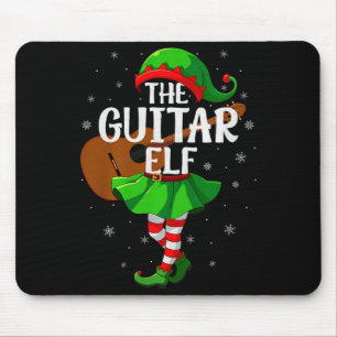 Guitar Elf Christmas Girls Women Elf Squad Xmas Fa Mouse Pad