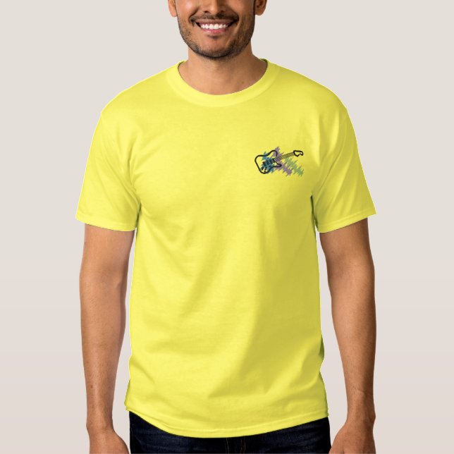 Guitar Embroidered T-Shirt (Front)
