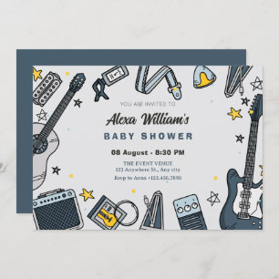 Guitar equipment baby shower invitation