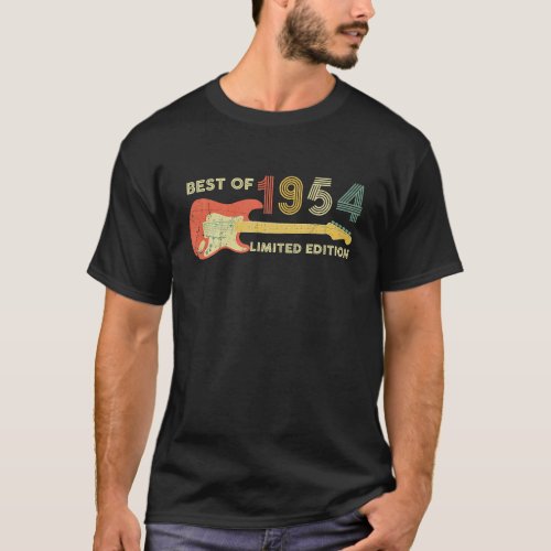 Guitar Fathers Day Dad Gifts Best Of 1954 70th T_Shirt