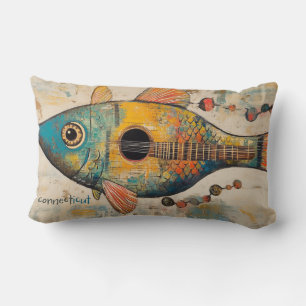 Guitar Fish Throw Pillow