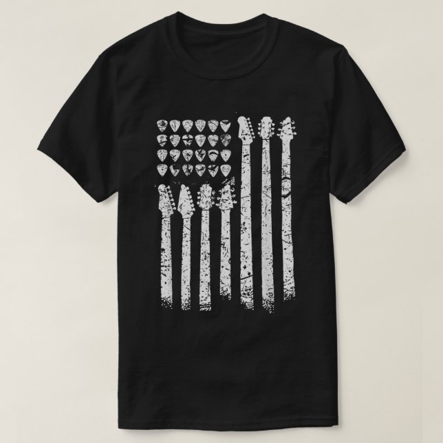 Guitar Flag Picks Music Art T-Shirt (Design Front)